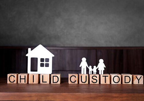 little wood blocks that spell out child custody