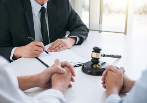 A couple discussing a legal seperation with divorce lawyers in Pekin IL